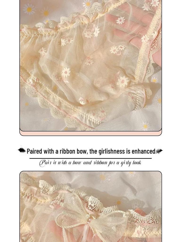 Pure Desire Daisy Lace Mesh Low-Waist Triangle Panties