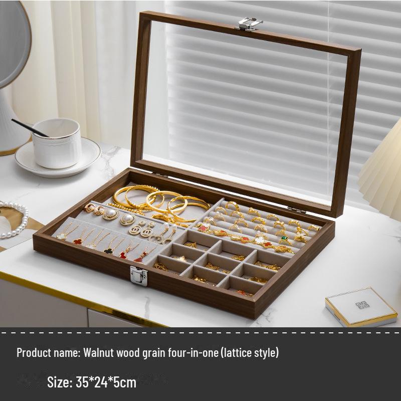 Transparent Dustproof Velvet Jewelry Box for Earrings, Bracelets, and Necklaces