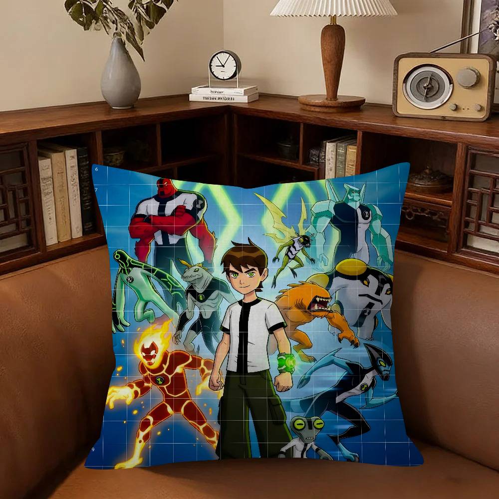 American C-Cartoon B-Ben 10 Cute Cushion Cover Inches Farmhouse Decor Home Throw Pillow Covers For Couch Decorations
