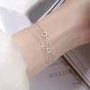 925 Sterling Silver Double Love Heart Hollow Round Beads Bracelet Female Fashion Romantic Jewelry Classic