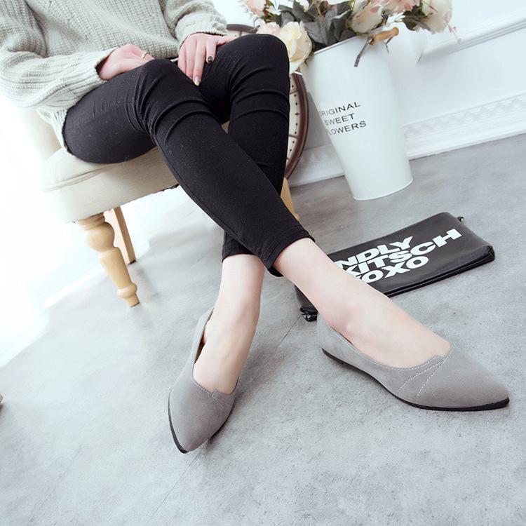 Женские балетки весна-осень конфетного цвета с острым носком балетки на плоской подошве женские мокасины неглубокие туфли-лодочки без застежек hjm8