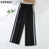 VONDA Женские повседневные кружевные прямые широкие брюки