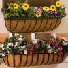Trough Coco Liners for Planters Hanging Basket Coconut Fiber Liner Flower Basket Liner for Wall Planters Window Boxes Balcony