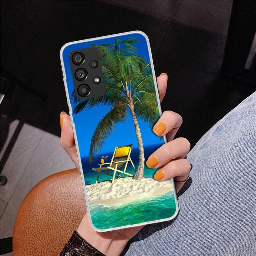 Летний закат на пляже, море, пальма, чехол для телефона для Samsung Galaxy A17 A16 A15 A14 A13 A57 A56 A55 A54 A53 A37 A36 A35 A34 A33 A26
