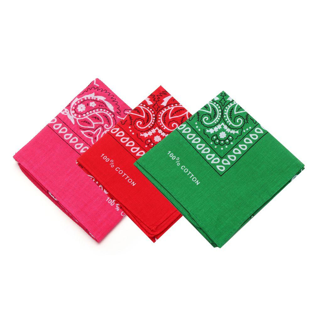 Головной убор Носовой платок 100% Хлопок Повязка для волос Пейсли Бандана Принтованные Квадратные Шарфы Напульсник