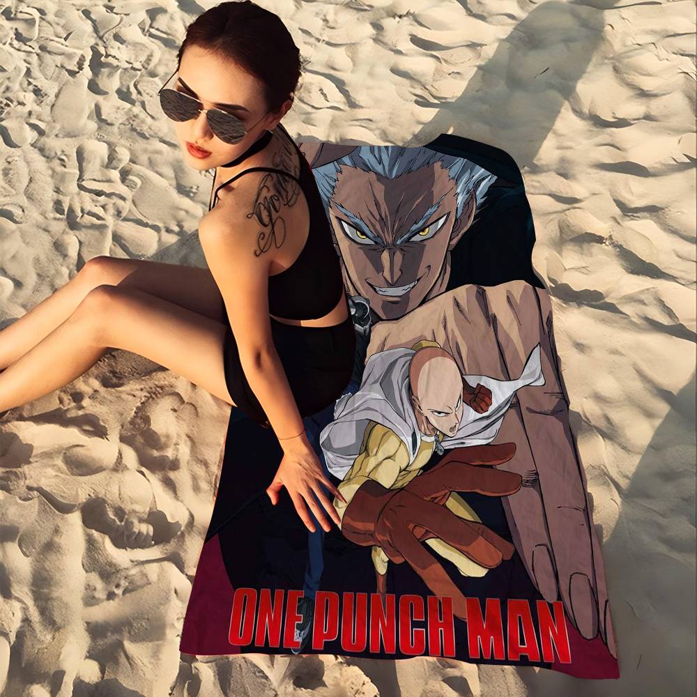 Hero Hunter Garou One Punch Microfiber Printed Beach Towel Mountain Climbing Yoga Beach Swimming Running Absorbent Soft Towel
