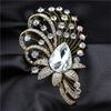 Luxury Full Crystal Exaggerated Broocch Badges For Women Men Elegant Rhinestone Waterdrop Pin  Lady Clothing Coat Corsages