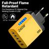 Быстрое зарядное устройство GaN 240 Вт, 5 портов, PD Quick Charge 3.0, 2 USB, 3 Type-C для iPhone 15 16 17 Samsung Xiaomi Huawei, планшета, штекеры EU US UK