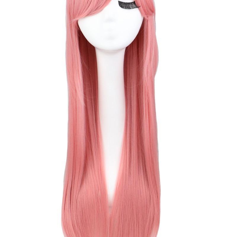 Colorful Long Straight Cosplay Wig 80cm Anime Party Role Play Wig Heat Resistant Fiber for Women