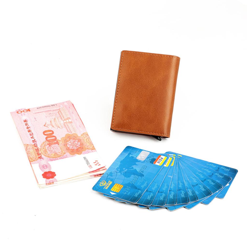 Slim Wallet for Men - Front Pocket RFID Blocking Minimalist Wallet for Men Metal Wallet with Money Clip for Men