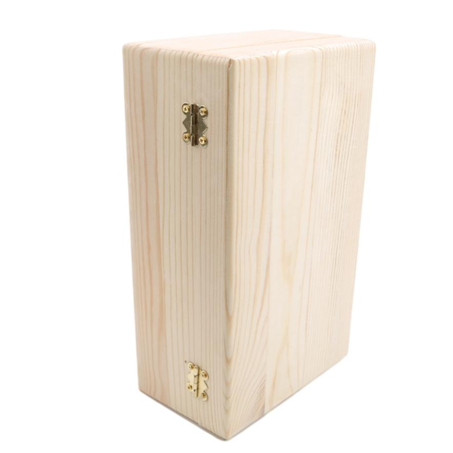 Wooden Box Rectangular Storage Box with Lock Clasp Gift Packaging Box Clamshell Solid Wood Box
