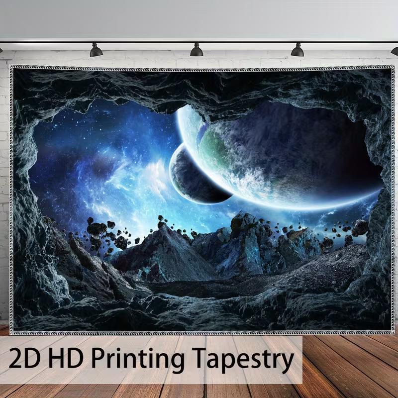 2D HD Печать Космическая Планета и Галактика Гобелен Бохо Домашний Декор