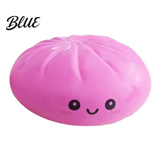 Bun Stress Reliever Smiling Steamed Ball with Steamer Anti-Anxiety Cartoon Dumpling Soft Sensory Toy Squeeze Simulated Dough Fidget