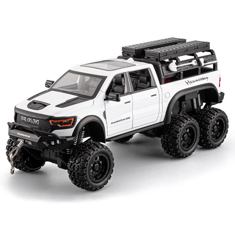 1/24 Сплав Литой Под Давлением Модель Грузовика Dodge Mammoth Симуляция Звука и Света Детская Игрушечная Машинка Подарок на День Рождения Мальчика Коллекция Украшений