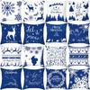 Christmas Pillow Blue Geometric Cushion Cover Top Modern Nordic Decor Christmas Ornament Christmas Gift New Year Decoration