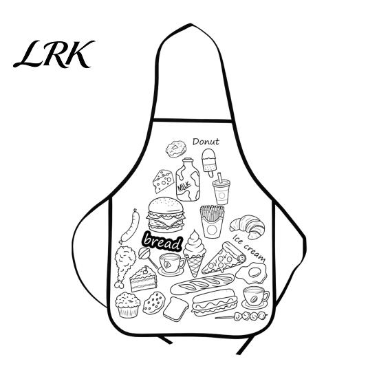 Childrens Drawing Apron Kids DIY Coloring Apron, Washable Food Animal Theme Painting Fabric Color Your Own for Toddlers Boys Girls Children