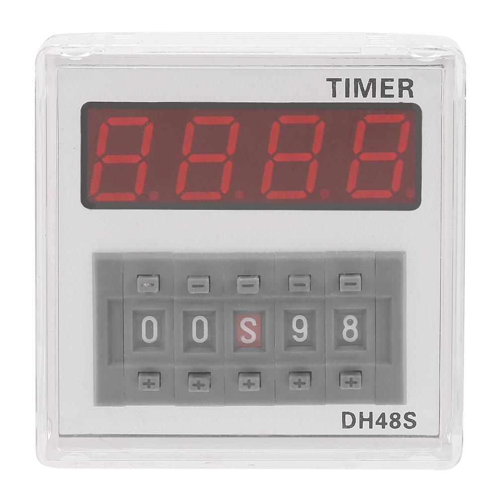 48S-2 Digital Display Time Relay with LED Display, Spring Push Button, Copper Wire, for Industrial Automation