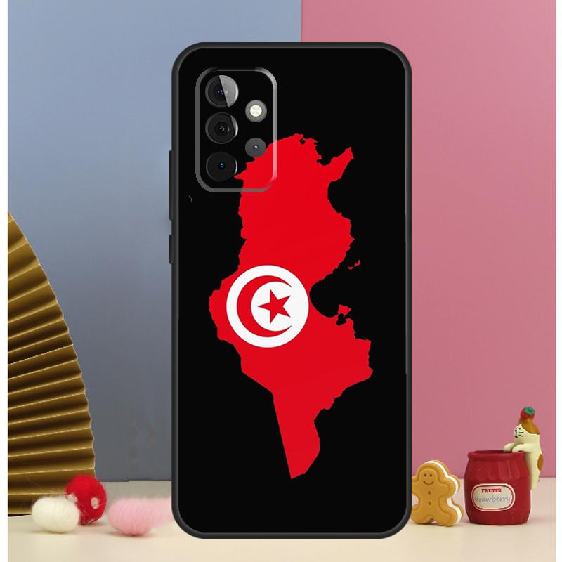 Tunisia Flag Map Case For Samsung Galaxy A56 A16 A26 A36 A13 A33 A53 A17 A54 A34 A14 A15 A35 A55 A52 A12 A32