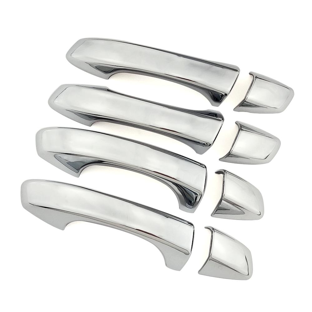 For Volkswagen VW T-ROC Atlas Teramont 2017- Door Handle Cover Carbon Fiber Color Modify Chrome Trim Protection