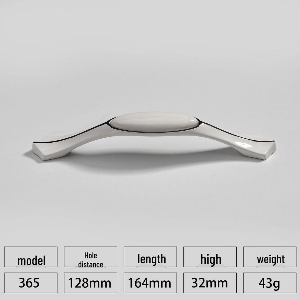 European Style Black & White Plum Blossom Ceramic Cabinet Handle