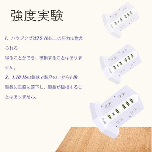 Башня-удлинитель JIACHAN с 2 вертикальными розетками, 8 AC, умными USB, PD и Type-C зарядкой, защита от молнии, защита от перегрузки, энергосбережение