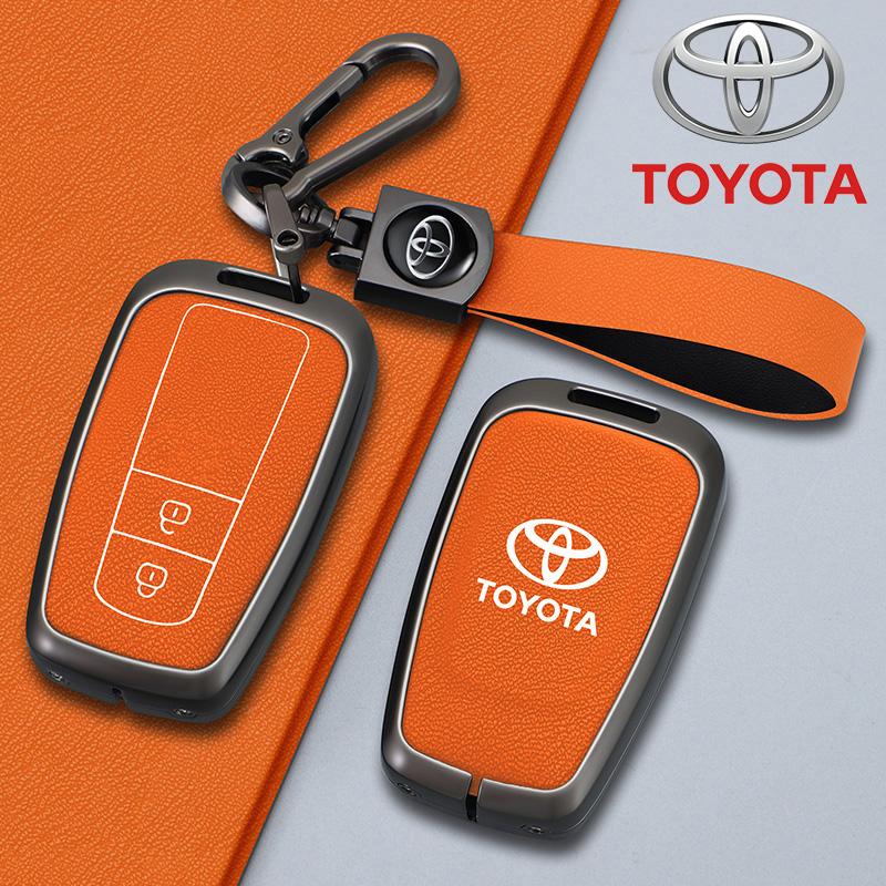 2026 Горячий Для Toyota Колпачки на ступицы Сплав+Кожа Чехол для ключа автомобиля Оболочка Брелок Для Toyota Prius Camry Corolla CHR C-HR RAV4 Land Cruiser