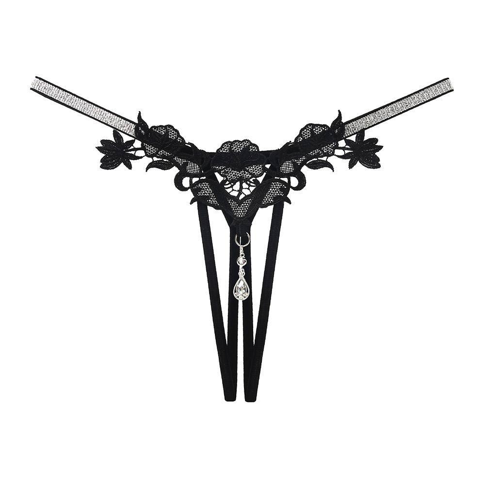 Сексуальные трусики с вышивкой, женское сексуальное женское белье, эротическое нижнее белье, стринги с открытой промежностью для секса, прозрачные трусы с подвеской