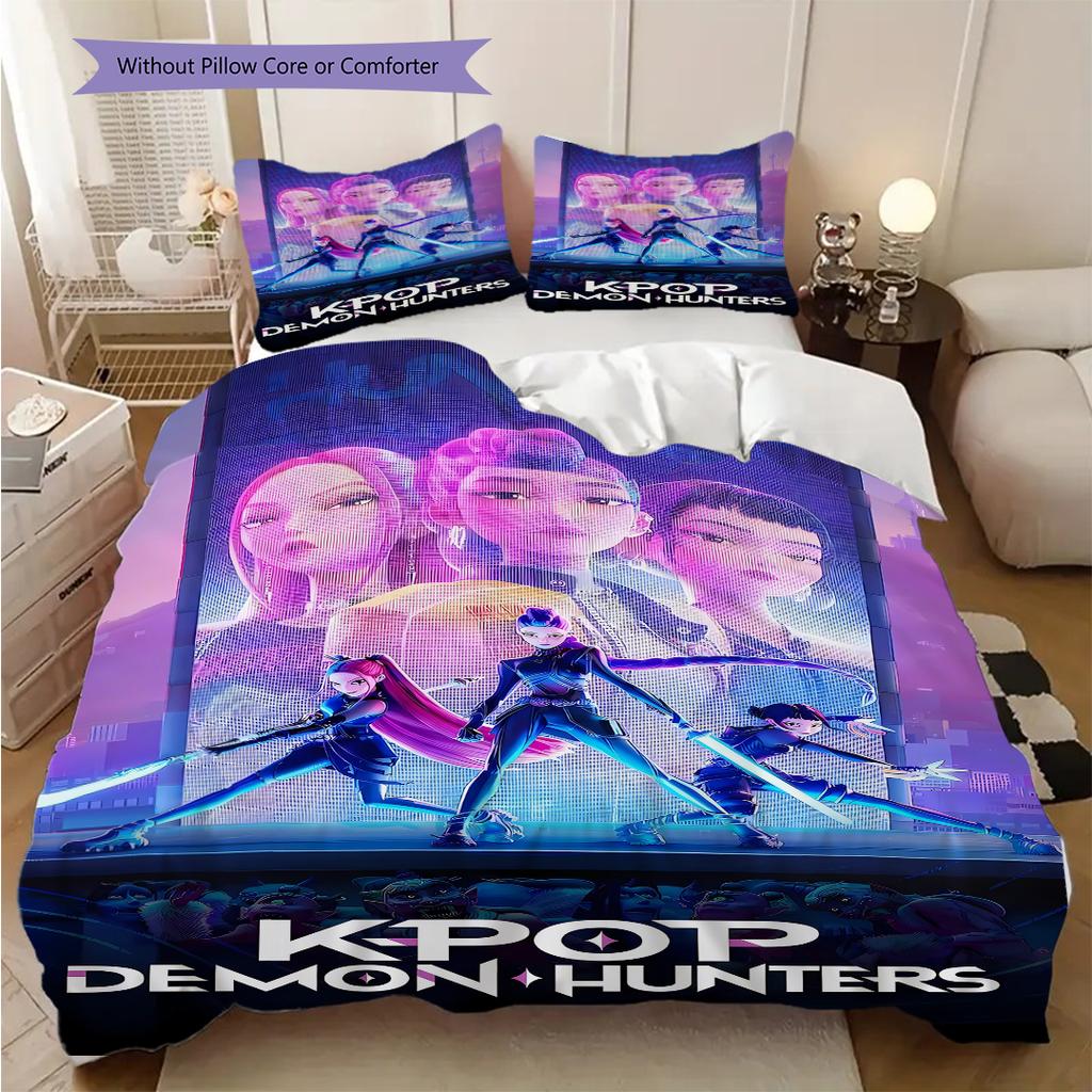 K-Pop Devil Hunter Sweeps the Globe bedding, duvet cover, pillowcase, home decoration, birthday gift (1 * duvet cover+2 * pillowcase, coreless)