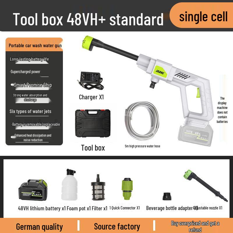 Беспроводной портативный литиевый пистолет для мойки автомобиля: Водяной пистолет высокого давления для домашнего использования