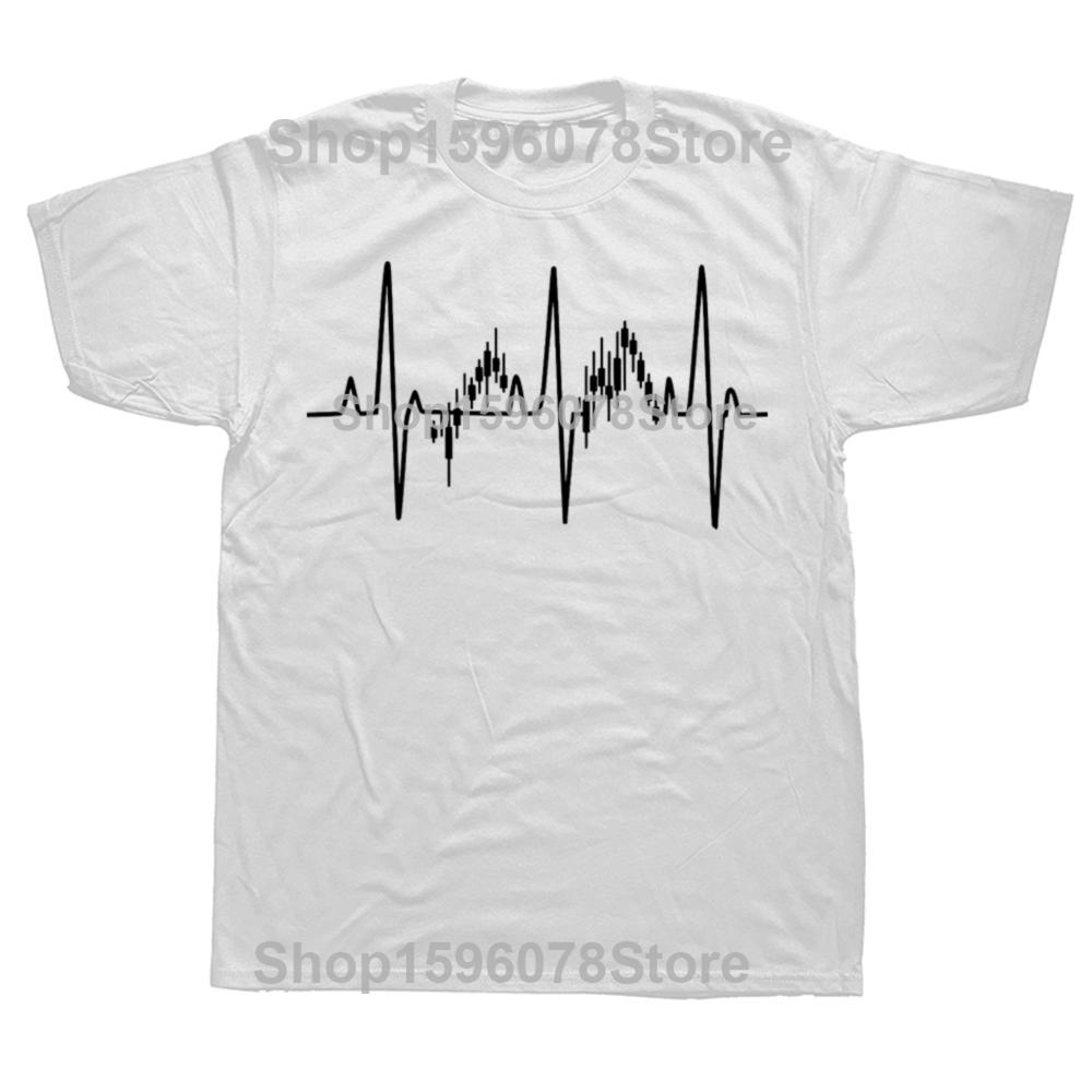 Смешные Футболки TRADING IS MY CARDIO Хлопок Короткий Рукав Подарки на День Рождения Мужская Одежда Мода Повседневная Свободная Оверсайз Футболка