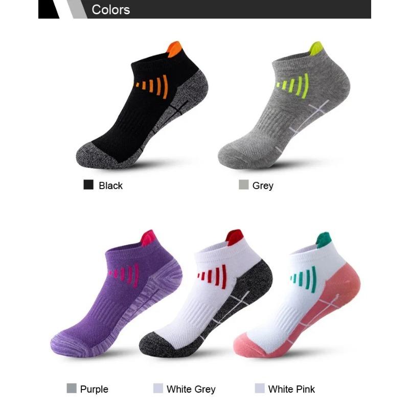 10 Pairs Unisex Men Women's Functional Sports Socks Towel Sole Non-slip Color Blocking Breathable Running Socks Lot
