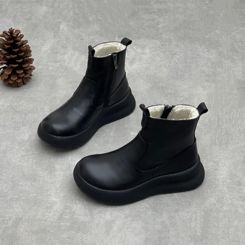 Новые ботильоны на толстой подошве, универсальные женские ботинки и туфли в стиле ретро с круглым носком и подошвой из губки