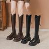 V-mouth Small Man Thick-soled Long Boots Autumn New Thick Heels But Knee-high Knight Boots Long Boots Ins