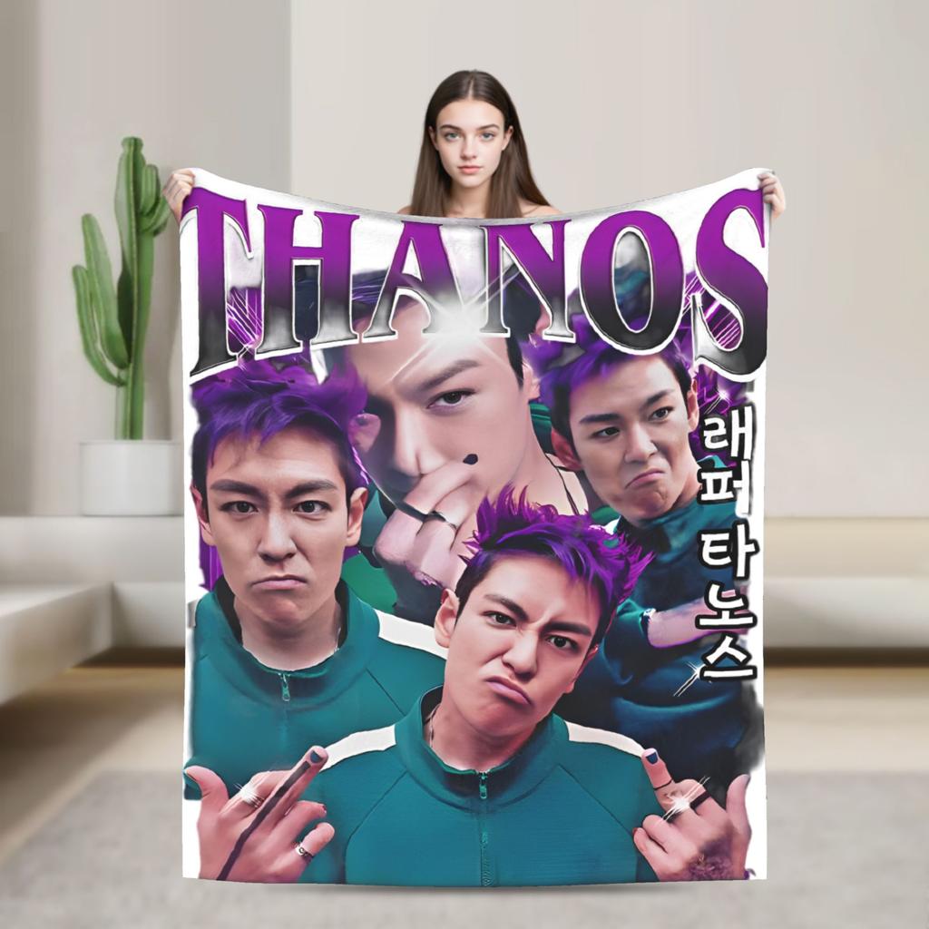 Thanos Legend Choi Seung hyun Vintage Blanket T.O.P Wool Funny Soft Throw Blankets for Bedspread Spring/Autumn