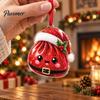 Unique Holiday Party Favors 2D Acrylic Christmas Ornament, Cute Luck Bag Bun Hanging Decor, Flat Pendants Tree Pendant for Home Gift Exchange