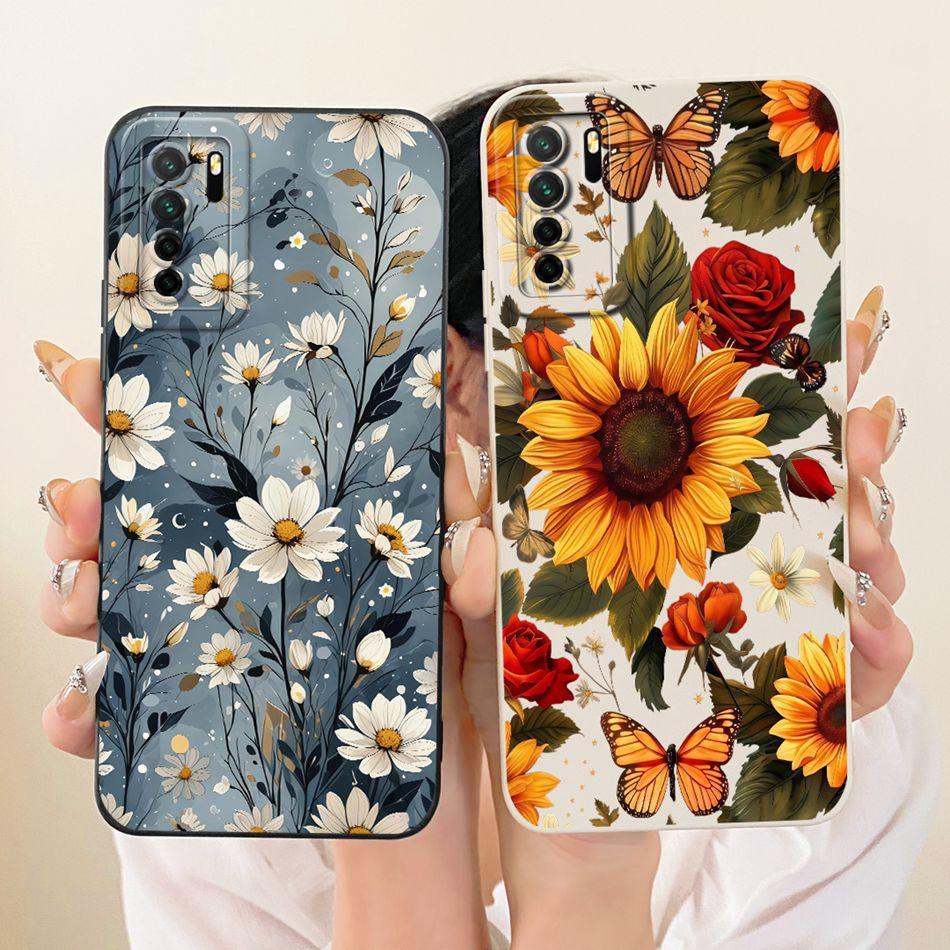 For Huawei Nova 7 SE 5G / P40 Lite (5G) CDY-NX9A CDY-NX9B Cute Cat Flower Cartoon Phone Case Shockproof Soft Silicone Bumpers