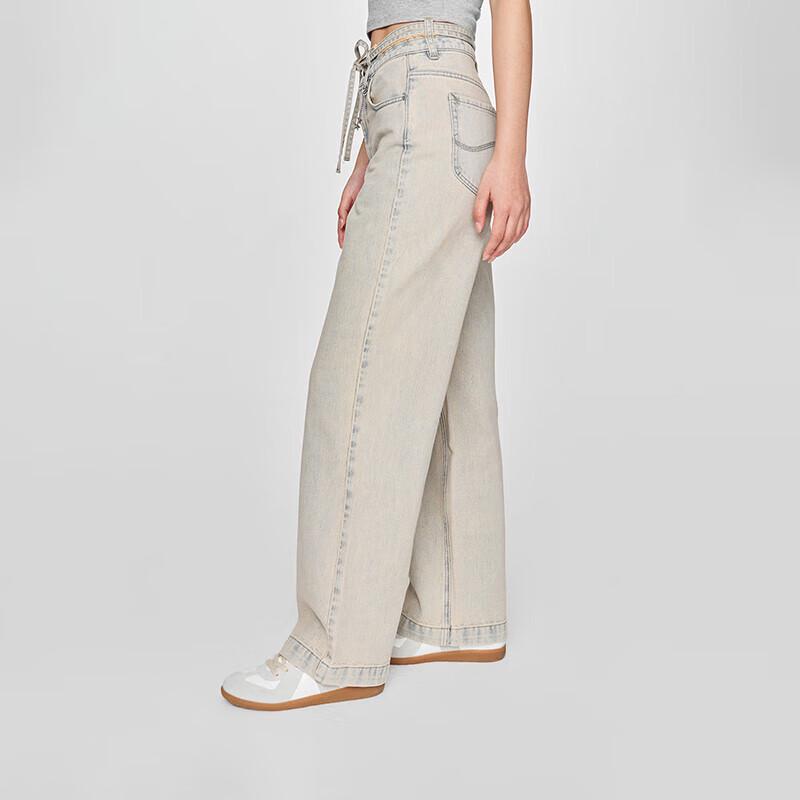 Lee Women's High-Waist Straight Wide Leg Belted Jeans