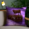 Funny Mi-olka Purple Pillow Case Anti-dustmite Invisible Zipper Sofa Bed