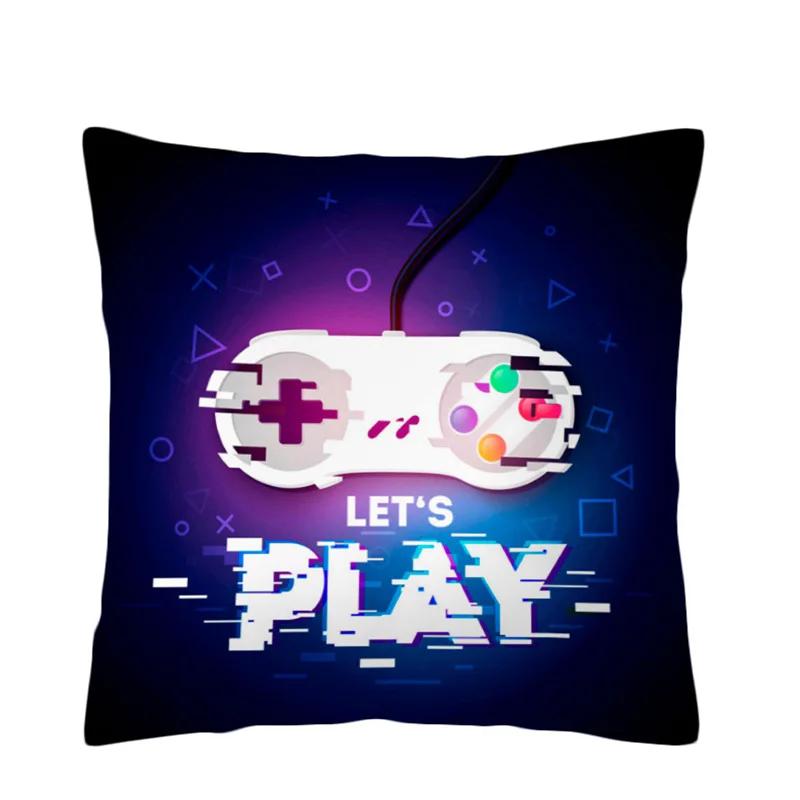 45 X 45cm Colorful Cartoon Keyboard Home Pillowcase Video Game Party Pillow Cover Happy Birthday Decoration