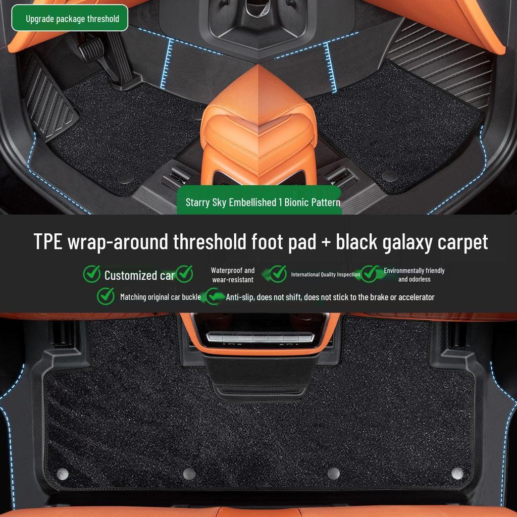 Geely Galaxy A7 Полный комплект ковриков для пола из ТПЭ с накладками на пороги - 26 Ковриков для ног нового дизайна