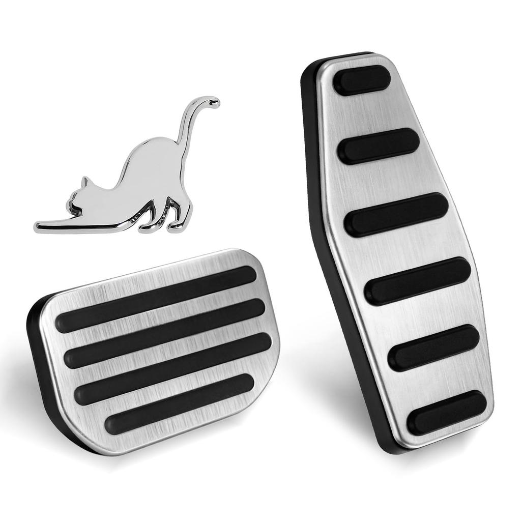 Koongloong Pedal Covers for Suzuki Jimny Jimny Sierra and Jimny Nomad JC74W Automatic Aluminum Pedal Accelerator Pedal Brake Set JB64W, JB74W, (AT