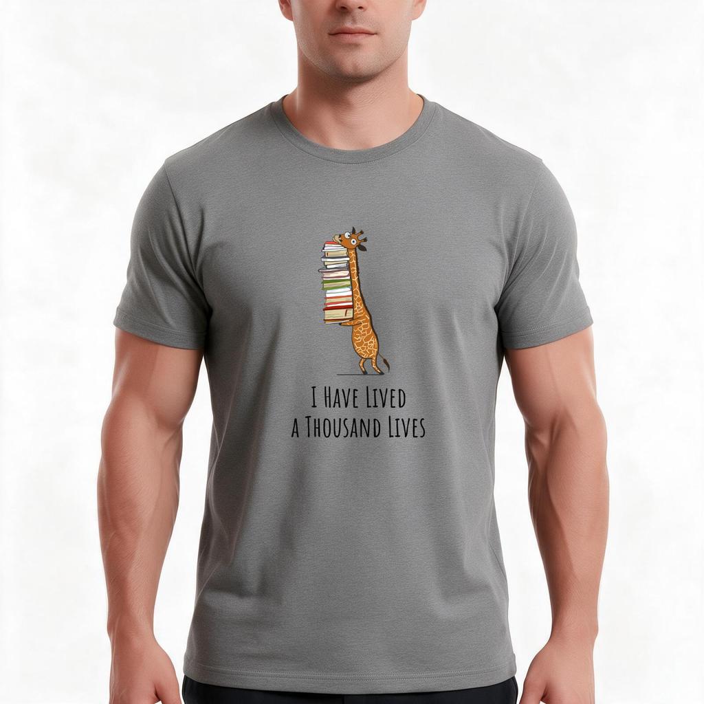 Funny Giraffe Holding A Stack Of Books I Have Lived A Thousand Lives Book Lover Gift Phones Cases And Other Gift Tshirt