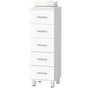 Bathroom Chest of Drawers, 5 Drawers, 30 x 30 x 95 cm, White