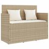 VidaXL Banc de Jardin avec Coussins, Siège de Patio, Chaise de Terrasse, Meuble de Parc Arrière-cour Balcon Extérieur, Beige 365764