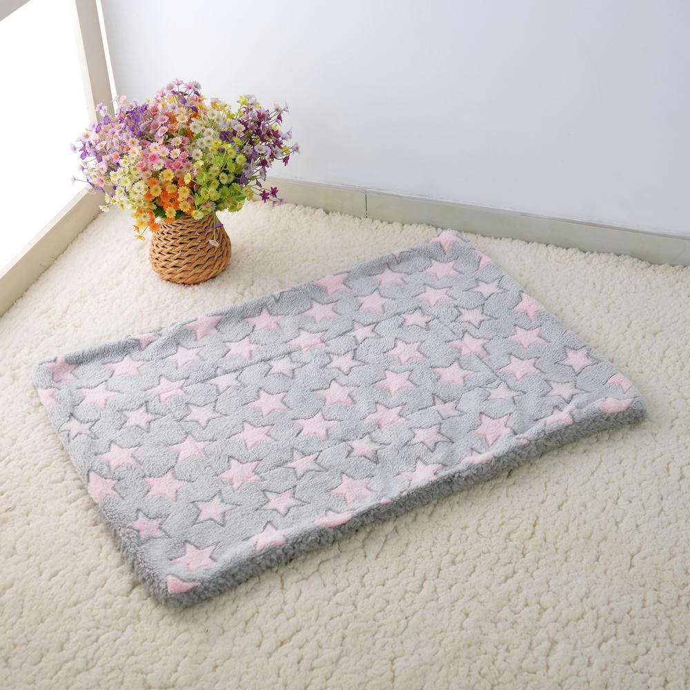 Коврик для кровати для домашних животных Ультрамягкий моющийся коврик для кровати для домашних животных для маленьких, средних и больших собак Двусторонний флисовый ящик для собак Коврик для питомника Кошачья кровать Фланелевое толстое одеяло