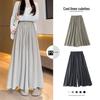 Women's High-Waisted Linen-Cotton Wide-Leg Pants: Loose, Slimming, Versatile, Textured Nine-Point Culottes