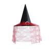 Fairy Tale Party Accessory Steeple Halloween Witch Hat, with Lace Edge, Lightweight Hat for Breathable Pointed Headwear, Cosplay Costume Holiday Photo