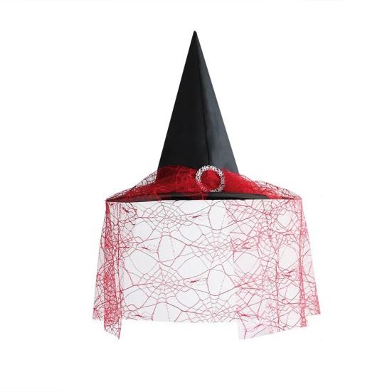 Fairy Tale Party Accessory Steeple Halloween Witch Hat, with Lace Edge, Lightweight Hat for Breathable Pointed Headwear, Cosplay Costume Holiday Photo