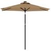 Vidaxl Parasol Ogrodowy Led, Stalowy Słupek, Taupe, 225X225X212 Cm