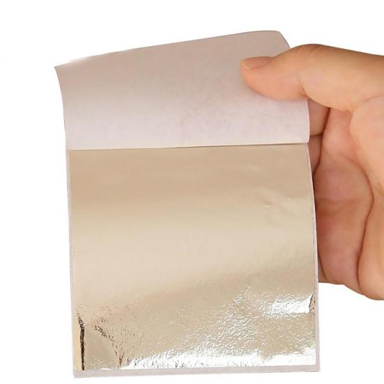 Yousheng 100 листов имитации золотой фольги, квадраты металлической фольги, серебряная сплавная фольга для позолоты, художественного украшения ногтей, сделай сам, смоляная свеча, штукатурка, ремесло